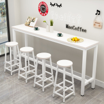 Wall bar table high table home simple modern small bar balcony table long high table milk tea shop table