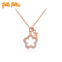 Folli Follie Furi jewelry hollow peach blossom exquisite necklace fashion temperament clavicle chain to send girlfriend gift