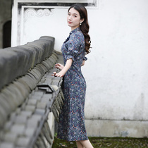 Junya Improved Qipao 2022 New Long Style Retro Temperament Young to be able to wear a Chinese windy dress