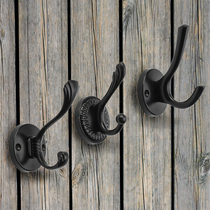 European black clothes hook single hook wall door back coat hook American door wardrobe shoe cabinet black small clothes hook