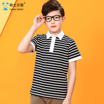 Children's wear boys striped short sleeve T-shirt lapel POLO shirt big children 21 new summer bottoming shirt children's shirt