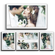 Wedding photo enlarged photo frame hanging wall eight-piece wedding photo custom combination set high-end photo studio Double Crystal