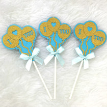 Creative cake bow flag plug balloon Valentines Day cake plug-in dessert table layout baking decoration