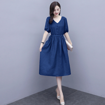Cotton linen dress dress 2021 New female summer dress temperament Belly Display Slim Casual Summer Thin cashew waist dresses