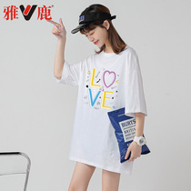  White t-shirt womens loose short-sleeved inner tie bottoming shirt pure cotton wild 2021 summer clothes new white t summer top