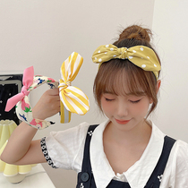 Bow knots flower head hoop hair bundle cute sweet out non-slip pressure hair hoop female Korean Net Red new hair card