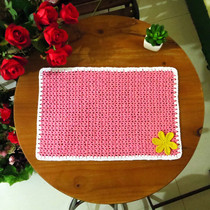 Fresh Water Lotus Hand Crochet Hook Needle Hook Pollen Color Cotton Thread Woven Thermal Insulation Mat Decoration Cushion Field Rectangular Dining Mat