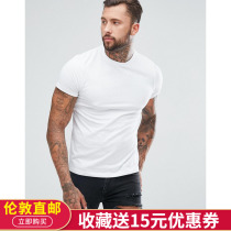 British direct mail pure cotton comfortable white four seasons wild casual basic muscle short-sleeved T-shirt mens fashion brand super fire