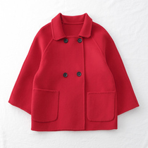 2020 new childrens clothing double-sided cashmere coat autumn and winter girls boys baby quilt coat childrens coat western style
