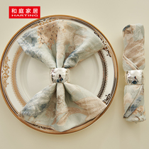 Hotel mouth cloth napkin folded flower cloth European Western food Nordic home high-end Cup cloth table placematment cloth meal buckle