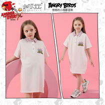 (Angry Birds IP joint) female eldest child POLOT-shirt with dress 2022 new child loose summer clothing