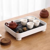 household drainage tray double layer plastic tea tray household fruit tray rectangular shelf multi use small tea set