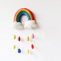  ins wind handmade wool felt material Rainbow clouds hanging childrens room wall decoration hanging creative jewelry