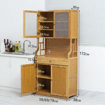  Nanzhu small cupboard insect-proof sideboard Solid wood bowl cabinet Microwave oven cabinet kitchen locker assembly old-fashioned vegetable cabinet