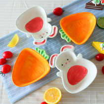 Cute Rabbit dog food bowl carrots feeding bowls Ceramic Bowls Cats Bowls of dogs Bowls Creative styling Dinner Bowls