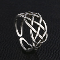 Retro Thai silver hollow ring female national style personality index finger opening ring jewelry European and American fashion trend students