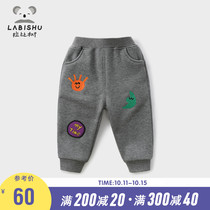 Price 79 Rabbi tree childrens clothing boy pants autumn and winter childrens leisure sports pants baby plus velvet trousers foreign gas