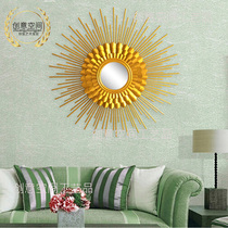 Nordic metal wall decoration creative home stereo geometric mirror wall hanging living room bedroom hotel restaurant porch pendant
