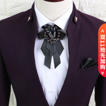 Korean version of mens lead florist presenter exaggeration collar knots groom bridegroom with wedding suit diamond collar collars