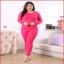 Loose increase plus code fat autumn clothes autumn pants women 250 Jin suit winter high waist thermal underwear Delmo round neck