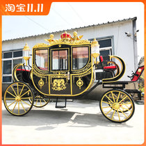 Customized imperial horse carriage European carriage hotel Exhibition Hall commercial decoration wedding carriage rental can be changed to electric