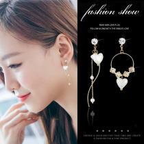 2020 new fashion womens long temperament high-grade sense earrings sterling silver stud earrings asymmetrical net red drop earrings French earrings