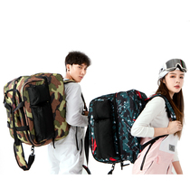 sXnXoXw snowboard backpack double board snow shoe bag helmet bag large capacity dry and wet separation 60L