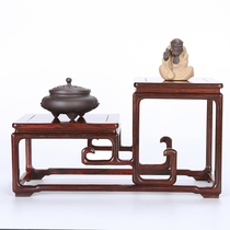 Red acid branch mahogany carving high and low table furnace teapot Multi-treasure pavilion stone Antique display rack ornaments handicrafts Bogu rack