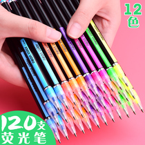 Highlighter pen marker color fluorescent mark stroke focus large capacity note special hand account pen color gel pen Primary School students Prize gift reward stationery wholesale school supplies