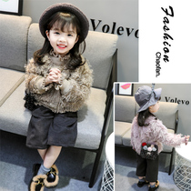 Girl Autumn Winter Dress Baby Plus Suede Thickened Necroe Girl Gvet Clothing 1-3-4 Year Old Female Baby Streaming Suvewear