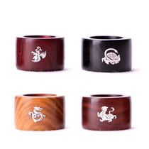 Purple sandalwood ring big finger green sandalwood Black sandalwood ebony leaflet Red sandalwood inlaid with silver Qinglong White Tiger Suzaku Xuanwu