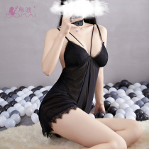 Large size sexy underwear sexy sexy passion suit female transparent teasing bed hot temptation fat MM flirting pajamas