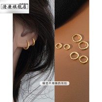 (primary film) ear button female pure silver earrings female temperament South Korean earrings 2021 New wave earbuds earbone ring