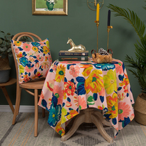 American Field Garden Broken Flower Table Cloth Square Restaurant Round Table Lid Cloth Thickened Waterproof Cotton Linen Tea Table Cloth Support Custom