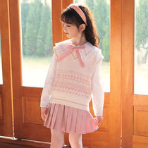 Britains next sara girls spring clothing 2022 spring new Korean version of the Korean Air China CUHK Childrens suit Three sets