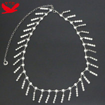 Belly dance beginner Diamond waist chain sailor dance Joker decorative waist chain alloy tassel rhinestone pendant waist chain
