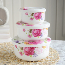 Ceramic bowl with lid three-piece set of steamed bowl microwave oven special large Bowl fresh Bowl Bone porcelain household steamed egg bowl Egg Bowl