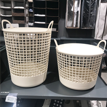 South Korean brand Hansen minimalist wind PP material rice white with lid with handle inclusions Dirty Clothes Basket