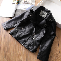 Girl Foreign Air Leather Clothes Autumn Winter and American Children Baby Baby Baby Locomotive Leather Jacket Loose Tide