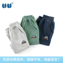 Foreign trade tail single 2021 autumn childrens clothing small pants baby pants Pure cotton boys sports pants tide fan thin section