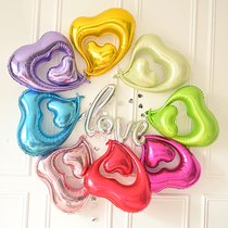 Creative Love Proposal Announcement Birthday Balloon Birthday Party Decoration of Wedding Room Decoration of Marriage Heart-shaped Aluminum Film