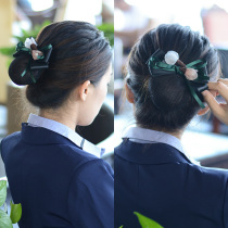 Korean nurse floral headdress hair set hairclip Hotel bank flight attendant professional floral headdress bow hair net pocket female
