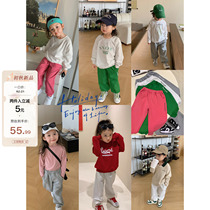 Red Bean Mom Childrens Clothing Boys Girls Casual Pants Autumn Boys and Girls Baby Sports Pants Spring and Autumn Childrens Long Pants