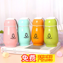 Opening gift custom Penguin thermos cup printed double-layer portable water cup creative custom logo gift Cup