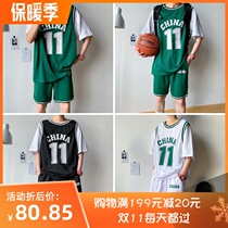Blue Jersey girls Chinese team summer clothes couple Sports 11 sets basketball tide number two sets of men fake Two
