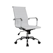 Employee office swivel chair computer chair home chair white fixed armrest conference leather chair boss chair staff seat