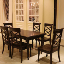 JSM American country solid wood table Jianmei idyllic retro long dining table customized Jianou high-end villa dining table