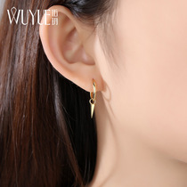 925 sterling silver triangle three-dimensional ear buckle 2021 New Tide earrings female temperament Korean color gold earrings earrings 332