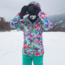 Ski suit womens set warm and thick single double board Korea waterproof and breathable winter outdoor ski suit set