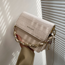 Advanced Texture Foreign Air Skew Satchel Bag Woman Summer 2021 Pop New Tide Fashion Net Red Chain Hand Small Square Bag